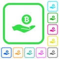 Bitcoin earnings vivid colored flat icons