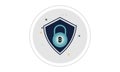 Bitcoin encryption color vector icon.