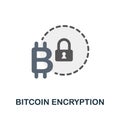 Bitcoin Encryption flat icon. Colored sign from cryptocurrency collection. Creative Bitcoin Encryption icon illustration Royalty Free Stock Photo