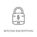 Bitcoin encryption linear icon. Modern outline Bitcoin encryptio