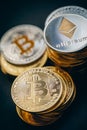 Bitcoin and Ethereum digital cryptocurrency