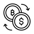 Bitcoin exchange, bitcoin, coins, dollar fully editable vector icons Bitcoin exchange, bitcoin, coins, dollar fully editable vect Royalty Free Stock Photo