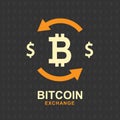 Bitcoin Exchange concept. Cryptocurrency sign