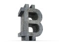 Bitcoin exchange crisis concept,bitcoin crypto currency symbol, icon, with dark rough old texture isolated on white background, 3