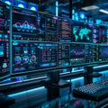 Bitcoin exchange office analyzing traders in crypto concept trending background image