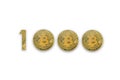 1000 bitcoin exchange rate, isolated. Crypto currency style for design