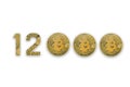 12000 bitcoin exchange rate, isolated. Crypto currency style for design Royalty Free Stock Photo