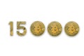 15000 bitcoin exchange rate, isolated. Crypto currency style for design Royalty Free Stock Photo