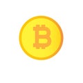 Bitcoin flat icon. Crypto currency bit coin. Cryptocurrency embl