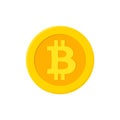 Bitcoin flat icon. Crypto currency bit coin. Vector illustration.
