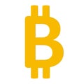 Bitcoin flat icon. Cryptocurrency vector