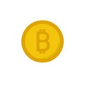 Bitcoin flat icon, vector illustration