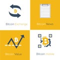 Bitcoin flat icons template Royalty Free Stock Photo