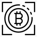 Bitcoin focus icon, outline style