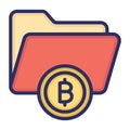 Bitcoin folder, bitcoin data folder, bitcoin data storage, bitcoin data files fully editable vector icons Royalty Free Stock Photo