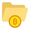 Bitcoin folder, bitcoin data folder, bitcoin data storage, bitcoin data files fully editable vector icons Royalty Free Stock Photo