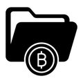 Bitcoin folder, bitcoin data folder, bitcoin data storage, bitcoin data files fully editable vector icons Royalty Free Stock Photo