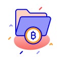 Bitcoin folder, bitcoin data folder, bitcoin data storage, bitcoin data files fully editable vector icons Royalty Free Stock Photo