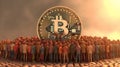 Bitcoin Frenzy: A Crowd Surrounding the Digital Gold