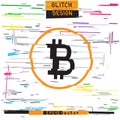 Bitcoin glitch design colorful template