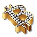 Bitcoin gold bling bling diamonds symbol icon logo vector design Royalty Free Stock Photo