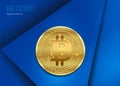 Bitcoin gold coin, abstract background currency, glowing bright lights Royalty Free Stock Photo