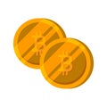 Bitcoin gold coin set, vector Finance money illustration Royalty Free Stock Photo