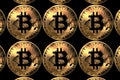 Bitcoin gold coins digital currency abstract background illustration