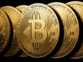 Bitcoin gold isolation on black