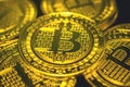 Bitcoin golden coin, cryptocurrency concept, bitcoin market concept, cryptocoins