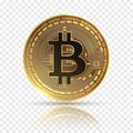 Bitcoin. Golden cryptocurrency coin. Electronics finance money symbol. Blockchain bitcoin isolated icon Royalty Free Stock Photo