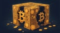 Bitcoin in Golden Cube