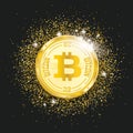 Bitcoin Golden Particles Confetti Glitter