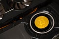 Bitcoin On GPU Graphics Videocard Used for Crypto Currency Mining Royalty Free Stock Photo