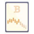 Bitcoin graph icon cartoon vector. People study