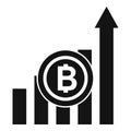 Bitcoin graph icon simple vector. Crypto market