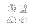 Bitcoin graph line icon. Cryptocurrency analytics sign. Vector