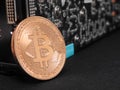 Bitcoin on graphics processing unit or GPU Royalty Free Stock Photo