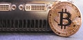Bitcoin on graphics processing unit or GPU Royalty Free Stock Photo