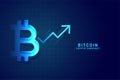 Bitcoin growth chart with upward arrow design