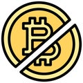 Bitcoin halving icon, Cryptocurrency related vector