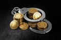 Bitcoin in handcuffs as banks wants to prohibit BTC concept.