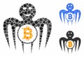 Bitcoin happy monster Mosaic Icon of Round Dots