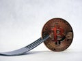 Bitcoin hard-soft fork Royalty Free Stock Photo