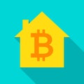 Bitcoin House Flat Icon