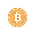 Bitcoin icon. Criptocurrency symbol. Blockchain technology.