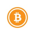 Bitcoin icon. Criptocurrency symbol. Blockchain technology.