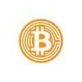 Bitcoin icon. Criptocurrency symbol. Blockchain technology. Royalty Free Stock Photo