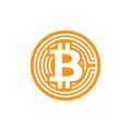 Bitcoin icon. Criptocurrency symbol. Blockchain technology.