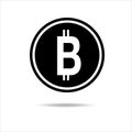 Bitcoin Icon Symbol, Isolated On Transparent Background,Vector Illustration